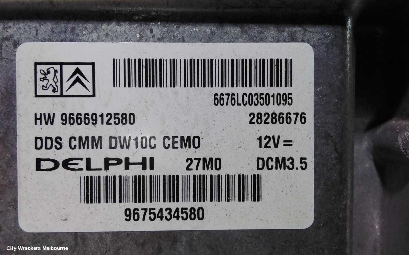 PEUGEOT 308 ECU, ENGINE ECU, 2.0, TURBO DIESEL, AUTO T/M, ECU ONLY, T7, 09/2007 - 09/2014