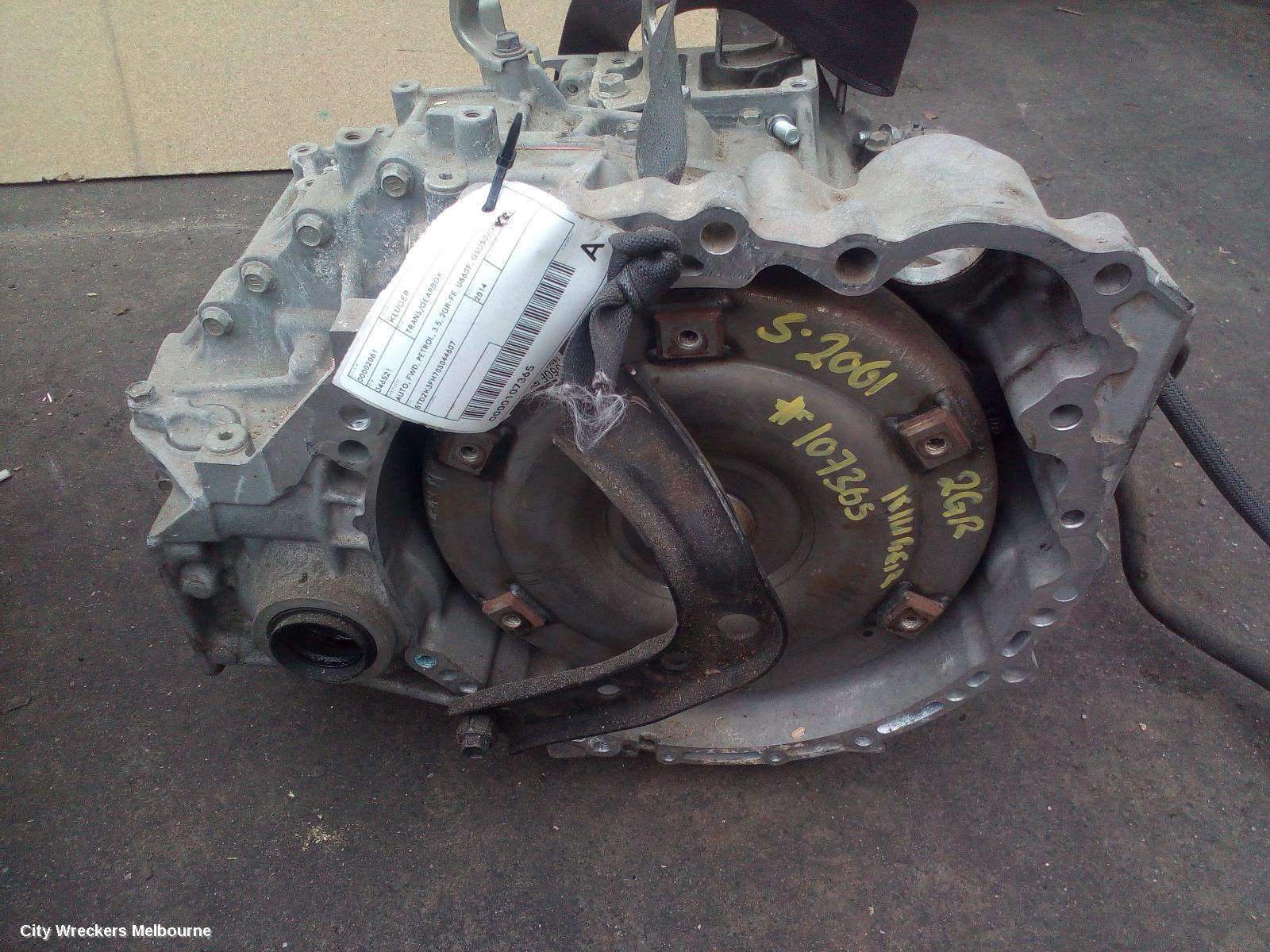 TOYOTA KLUGER TRANS/GEARBOX, AUTO, FWD, PETROL, 3.5, 2GR-FE, U660E, GSU50/GSU55, 03/2014 - 10/2016