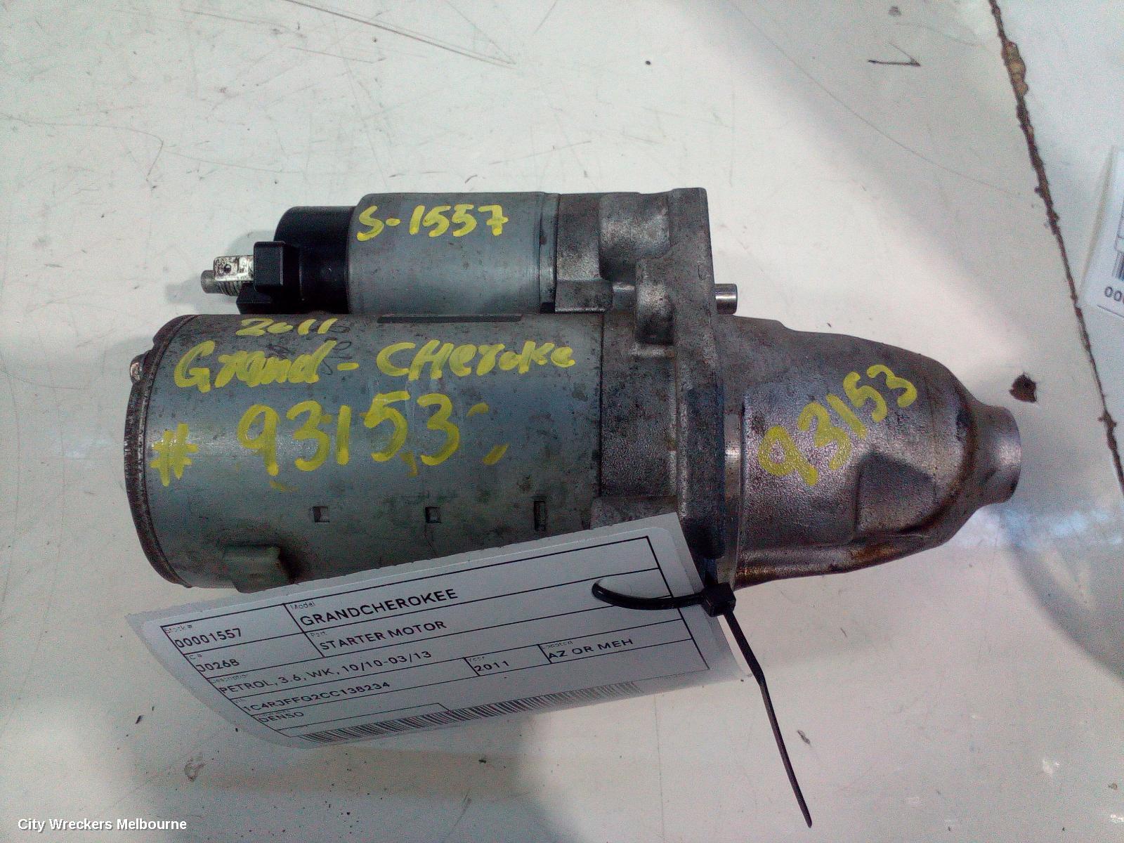 JEEP GRANDCHEROKEE STARTER, PETROL, 3.6, WK, 10/2010 - 03/2013