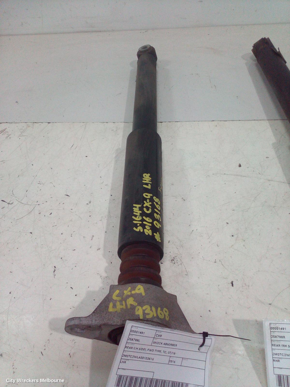 MAZDA CX9 SHOCK ABSORBER, REAR (LH SIDE), FWD TYPE, TC, 07/2016 ONWARDS