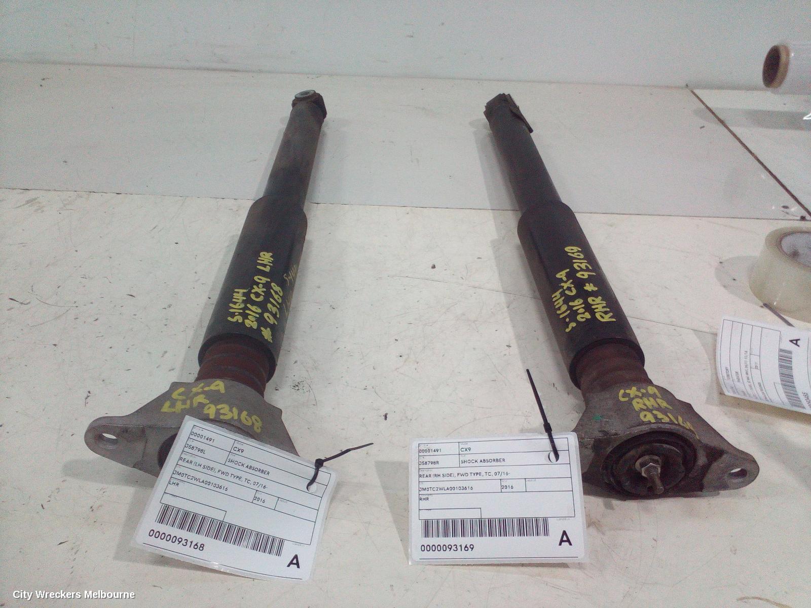MAZDA CX9 SHOCK ABSORBER, REAR (LH SIDE), FWD TYPE, TC, 07/2016 ONWARDS