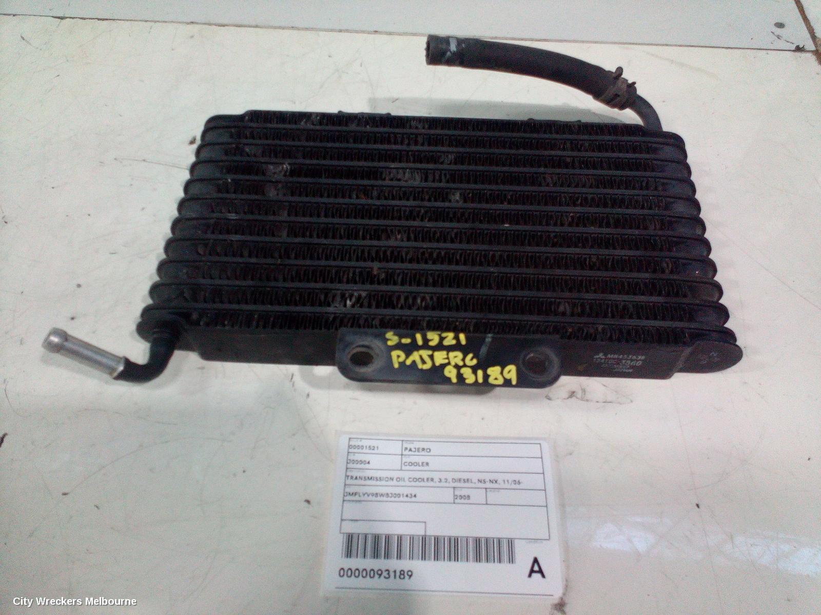 MITSUBISHI PAJERO COOLER, TRANSMISSION OIL COOLER, 3.2, DIESEL, NS-NX, 11/2006 ONWARDS