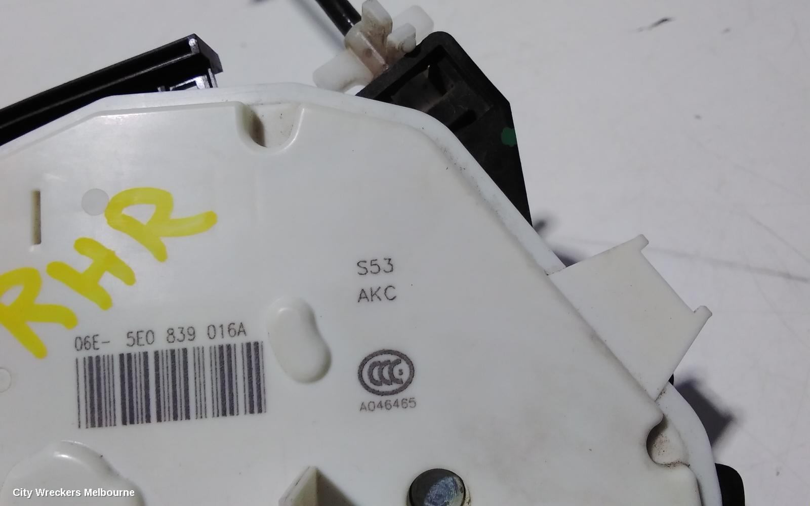 SKODA OCTAVIA DOOR/BOOT/GATE LOCK, RIGHT REAR DOOR LOCK, NE, WAGON, 11/2013 - 09/2020