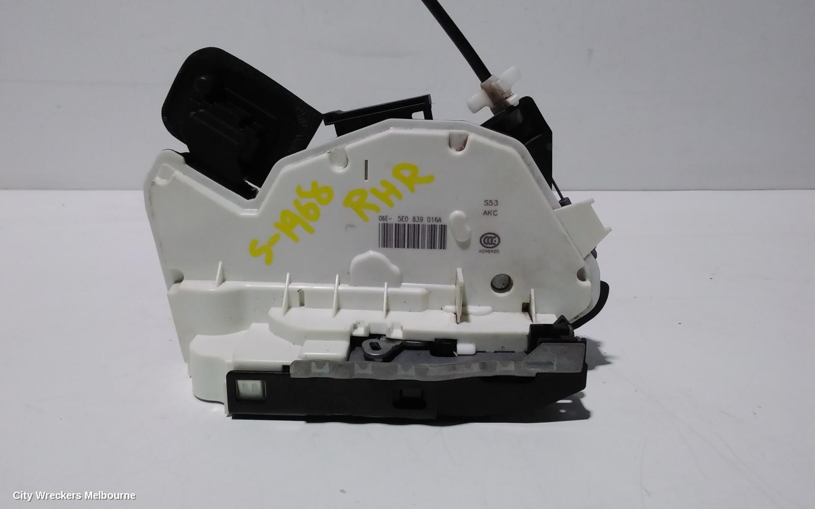 SKODA OCTAVIA DOOR/BOOT/GATE LOCK, RIGHT REAR DOOR LOCK, NE, WAGON, 11/2013 - 09/2020