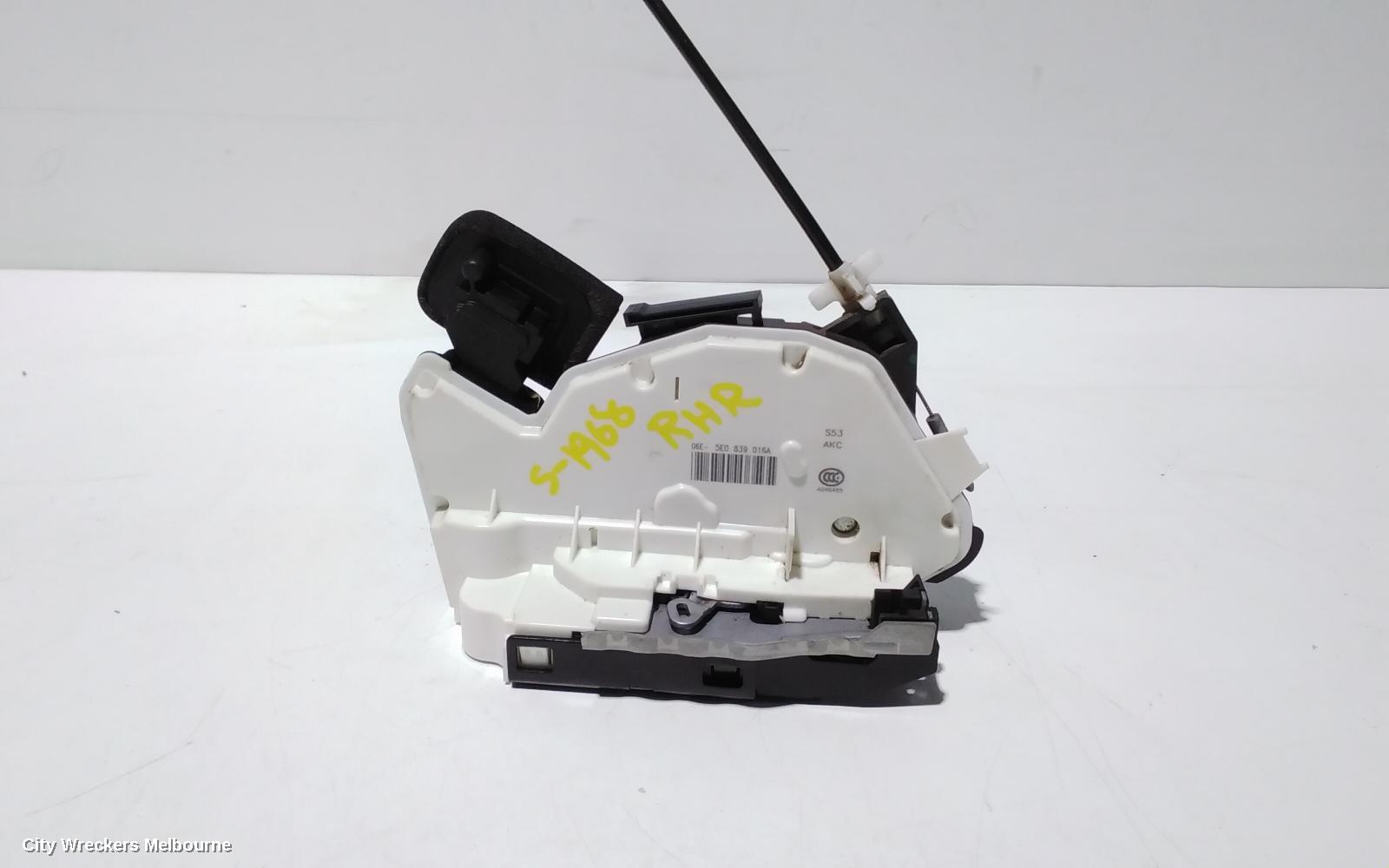 SKODA OCTAVIA DOOR/BOOT/GATE LOCK, RIGHT REAR DOOR LOCK, NE, WAGON, 11/2013 - 09/2020