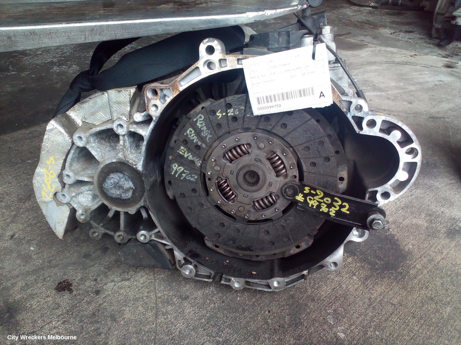 LAND ROVER RANGEROVER EVOQUE TRANS/GEARBOX, MANUAL, AWD, DIESEL, 2.2, TURBO, 6 SPEED, L538, 11/2011 - 08/2015
