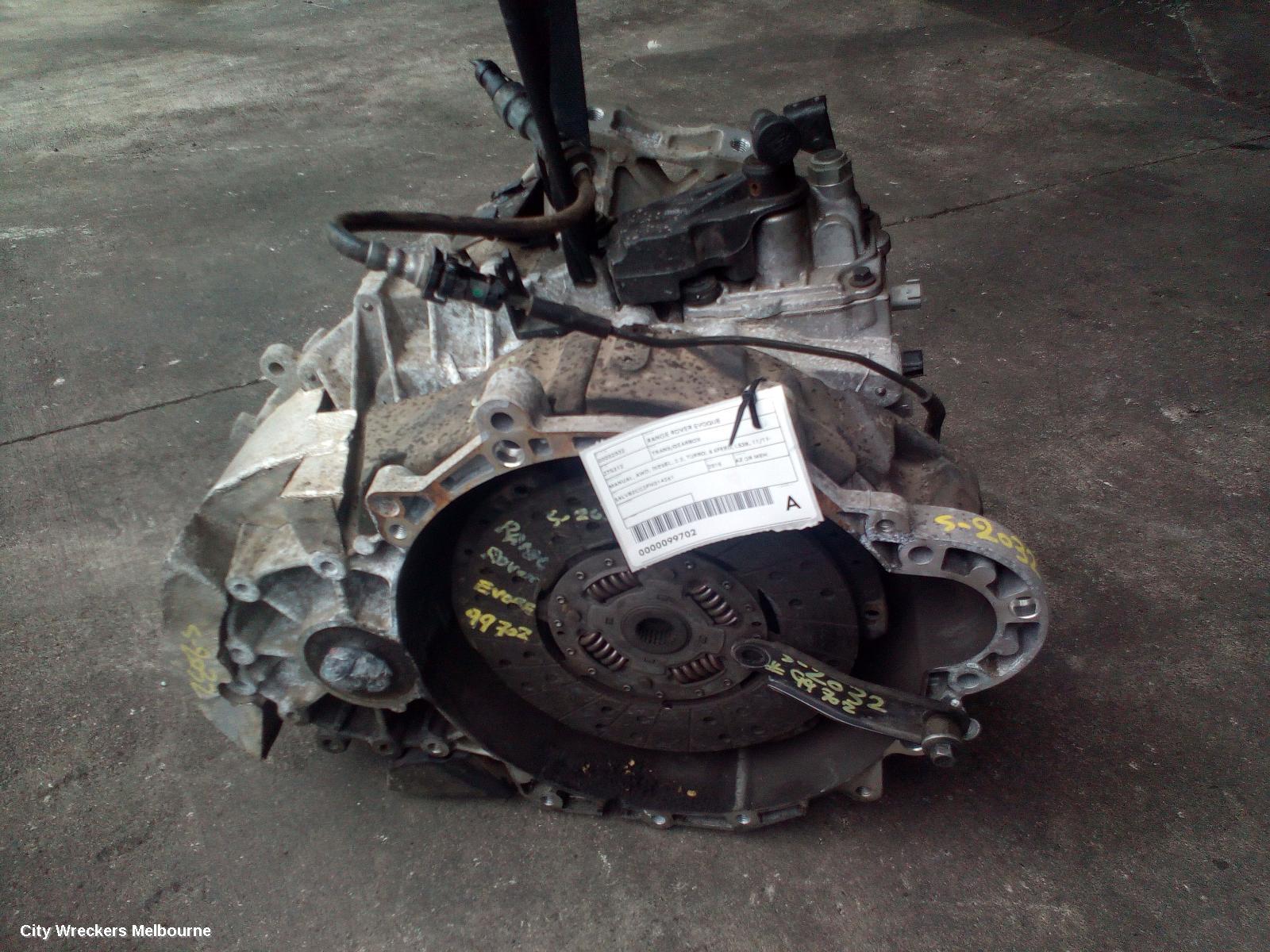LAND ROVER RANGEROVER EVOQUE TRANS/GEARBOX, MANUAL, AWD, DIESEL, 2.2, TURBO, 6 SPEED, L538, 11/2011 - 08/2015
