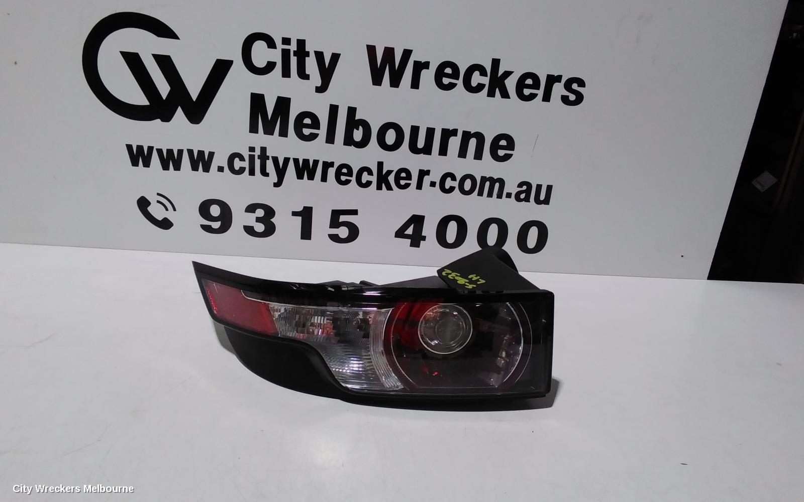 LAND ROVER RANGEROVER EVOQUE LEFT TAILLIGHT, IN BODY, L538, RED/CLEAR TYPE, 11/2011 - 06/2015