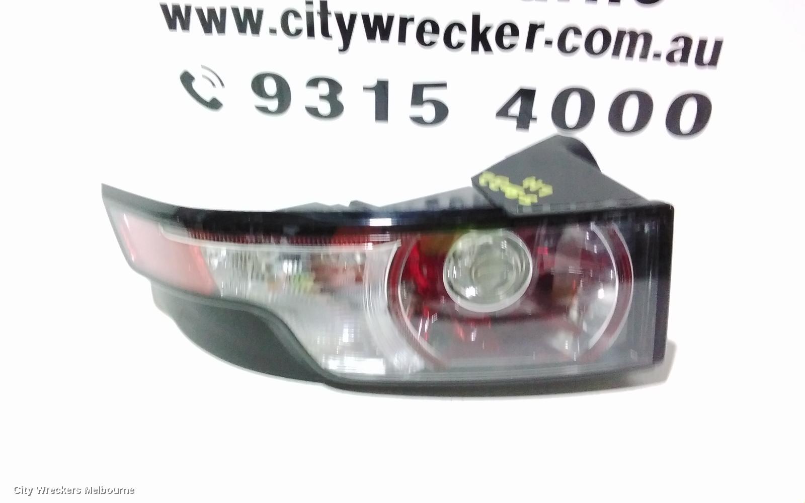 LAND ROVER RANGEROVER EVOQUE LEFT TAILLIGHT, IN BODY, L538, RED/CLEAR TYPE, 11/2011 - 06/2015