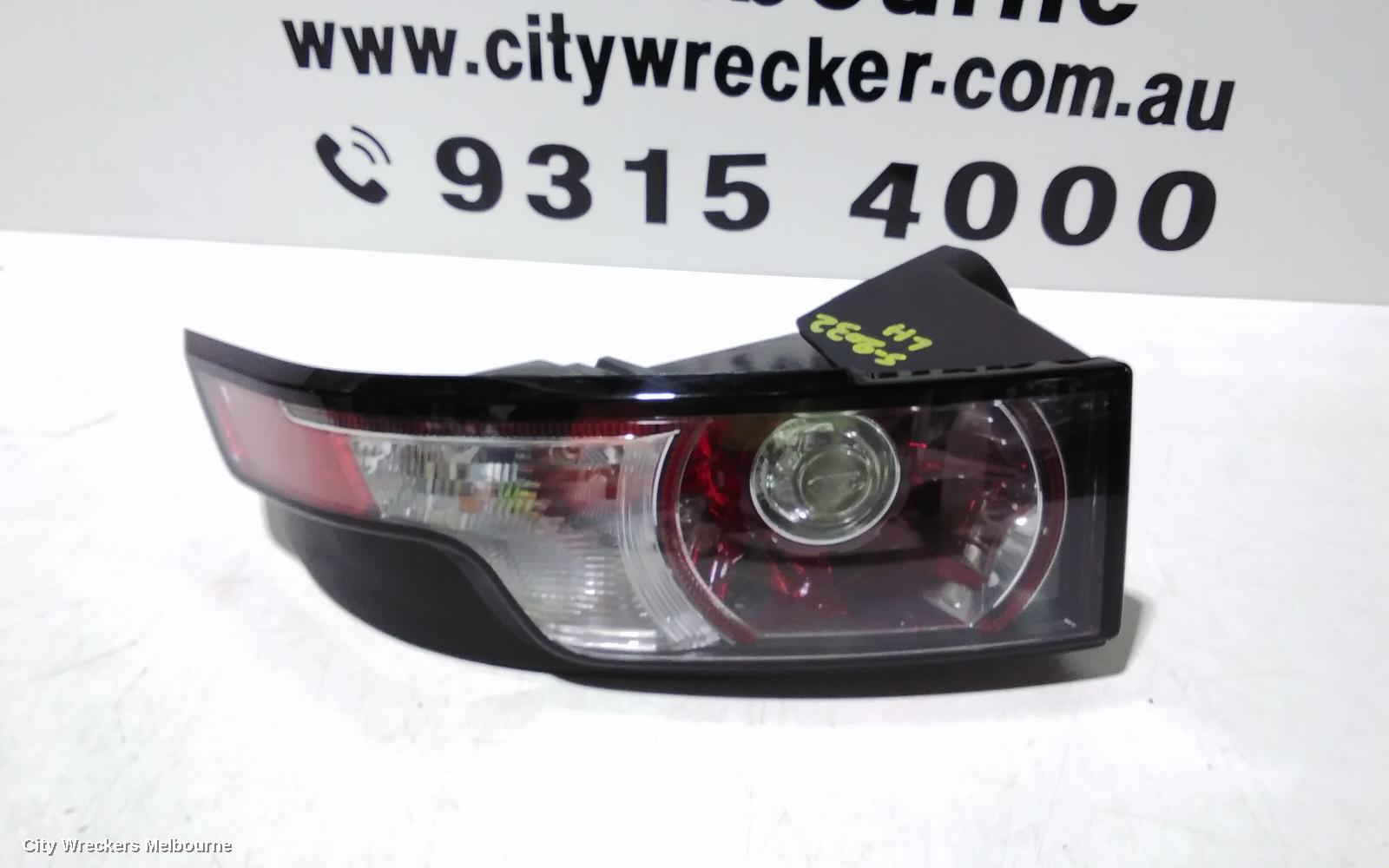 LAND ROVER RANGEROVER EVOQUE LEFT TAILLIGHT, IN BODY, L538, RED/CLEAR TYPE, 11/2011 - 06/2015
