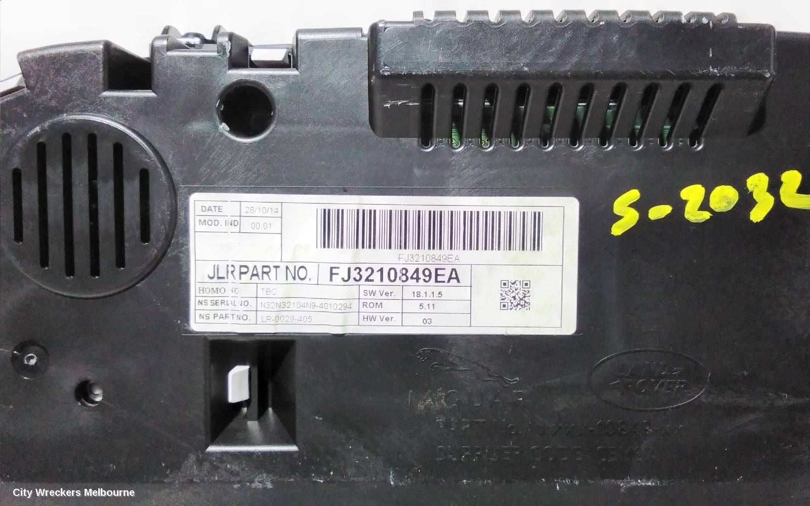 LAND ROVER RANGEROVER EVOQUE INSTRUMENT CLUSTER, DIESEL, 2.2, MANUAL T/M, L538, 11/2011 - 08/2015