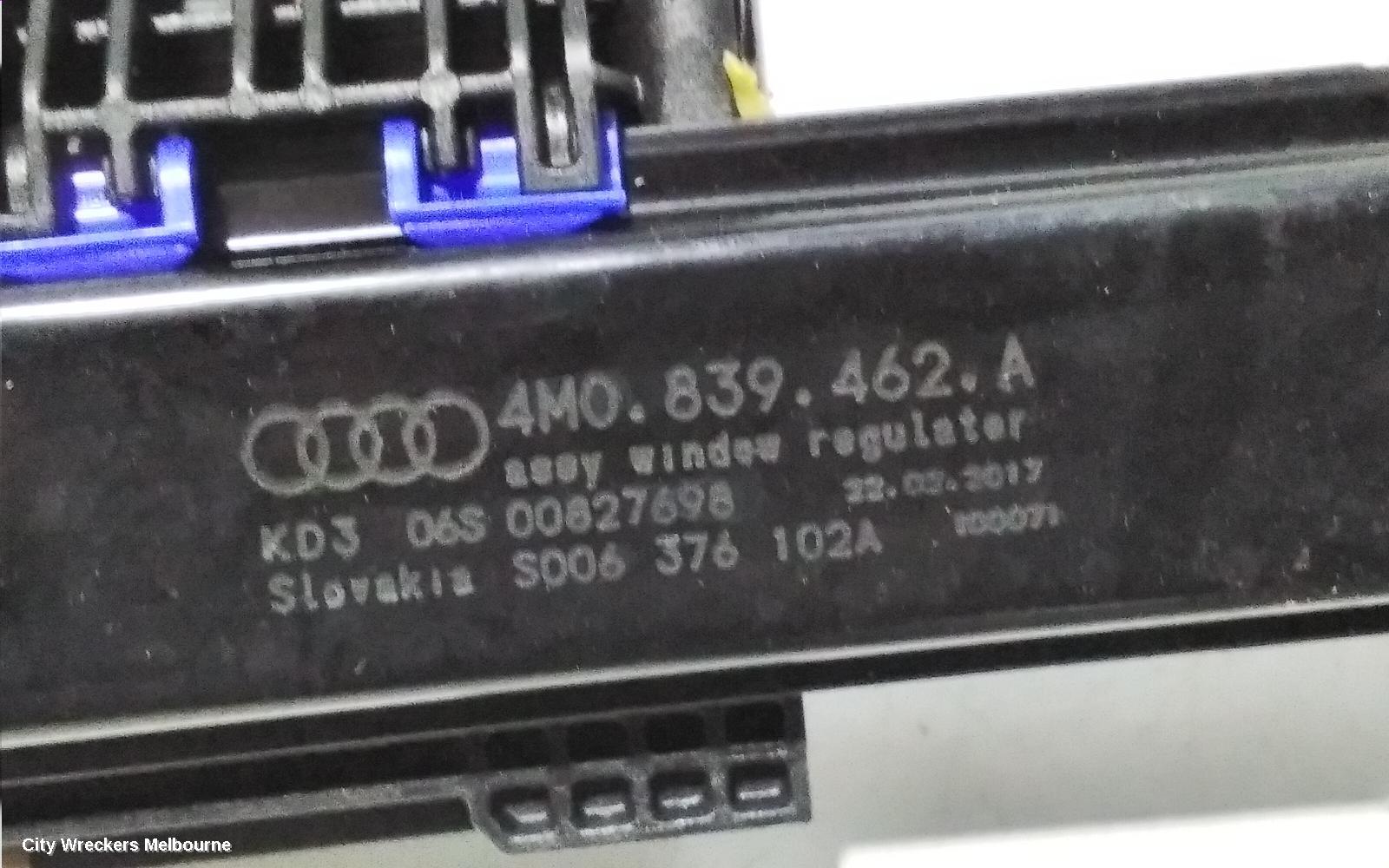 AUDI Q7 RIGHT REAR WND REG/MOTOR, 4M, 07/2015 ONWARDS