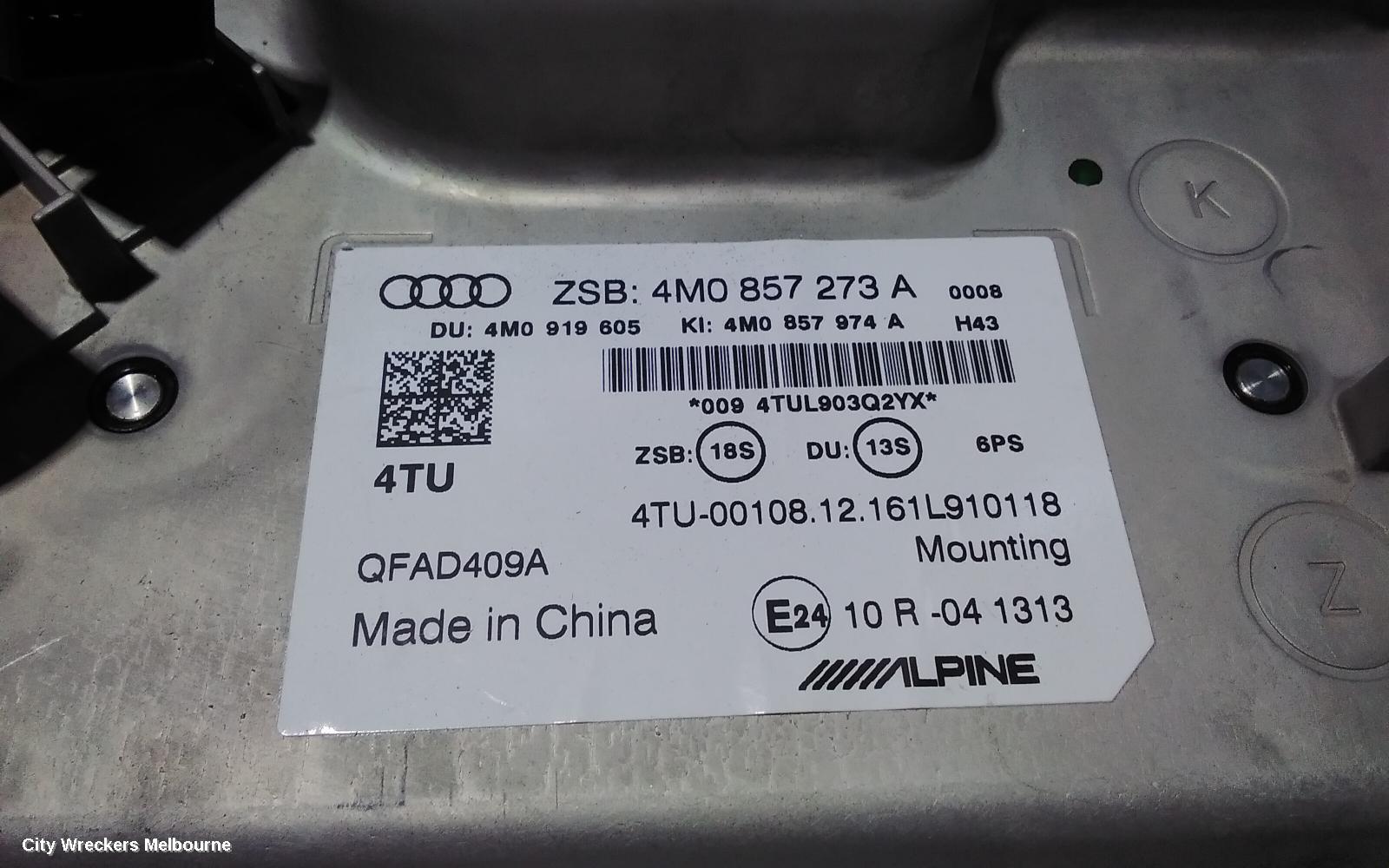 AUDI Q7 RADIO/CD/DVD/SAT/TV, DISPLAY SCREEN, 4M, 09/2015 - 03/2020