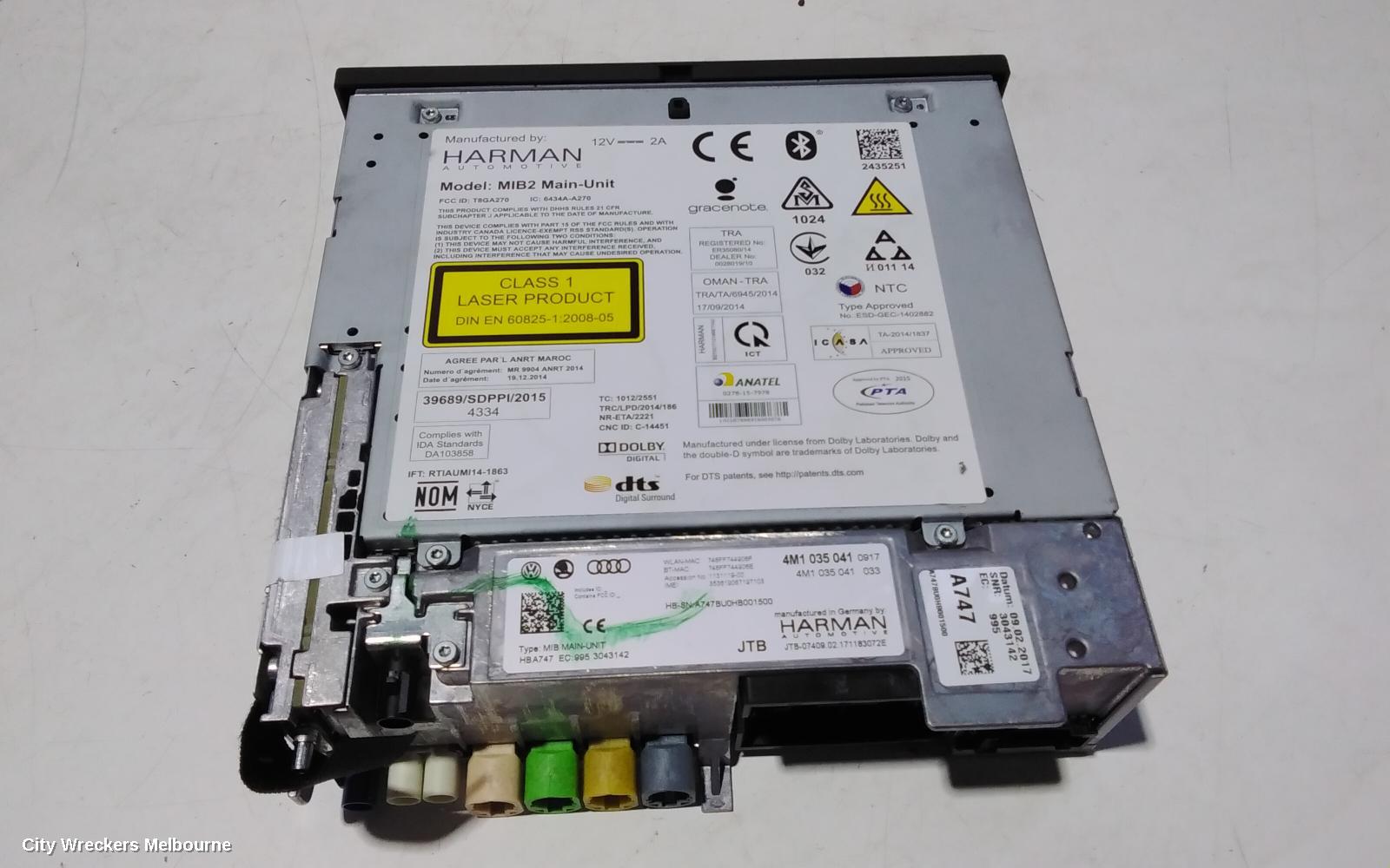 AUDI Q7 RADIO/CD/DVD/SAT/TV, DISPLAY SCREEN, 4M, 09/2015 - 03/2020