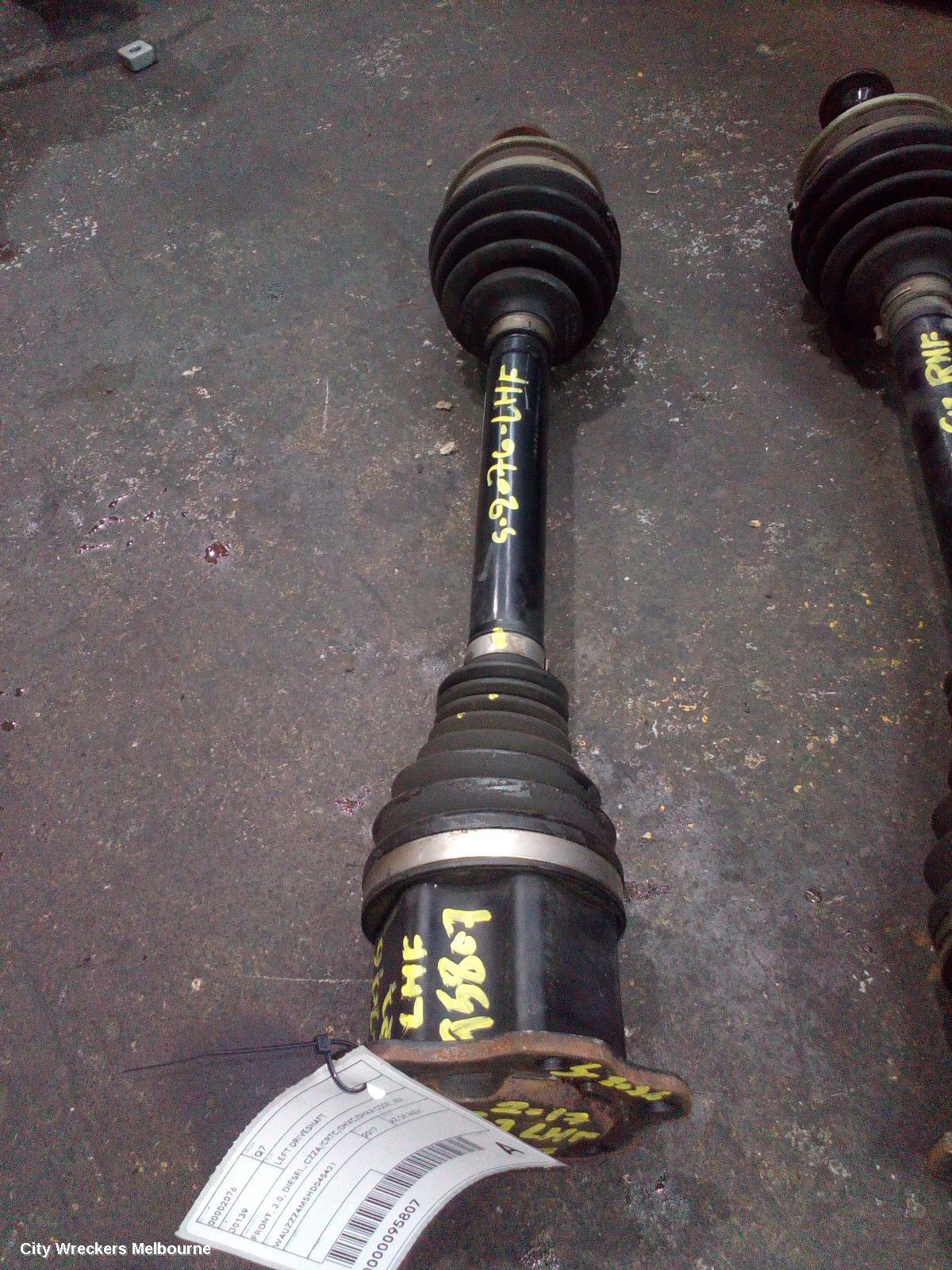 AUDI Q7 LEFT DRIVESHAFT, FRONT, 3.0, DIESEL, CZZA/CRTC/DHXC/DHXA CODE, 4M, 09/2015 ONWARDS