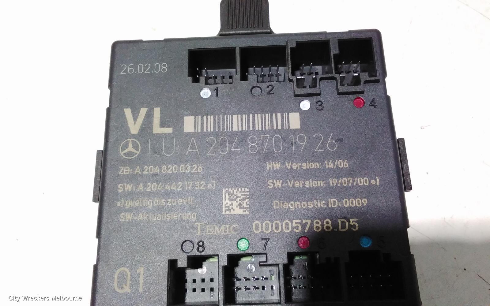 MERCEDES C CLASS, W204, 2007-01/2015, 08-11 MERCEDES C CLASS FRONT LEFT DOOR CONTROL MODULE OEM A2048701926: 93408