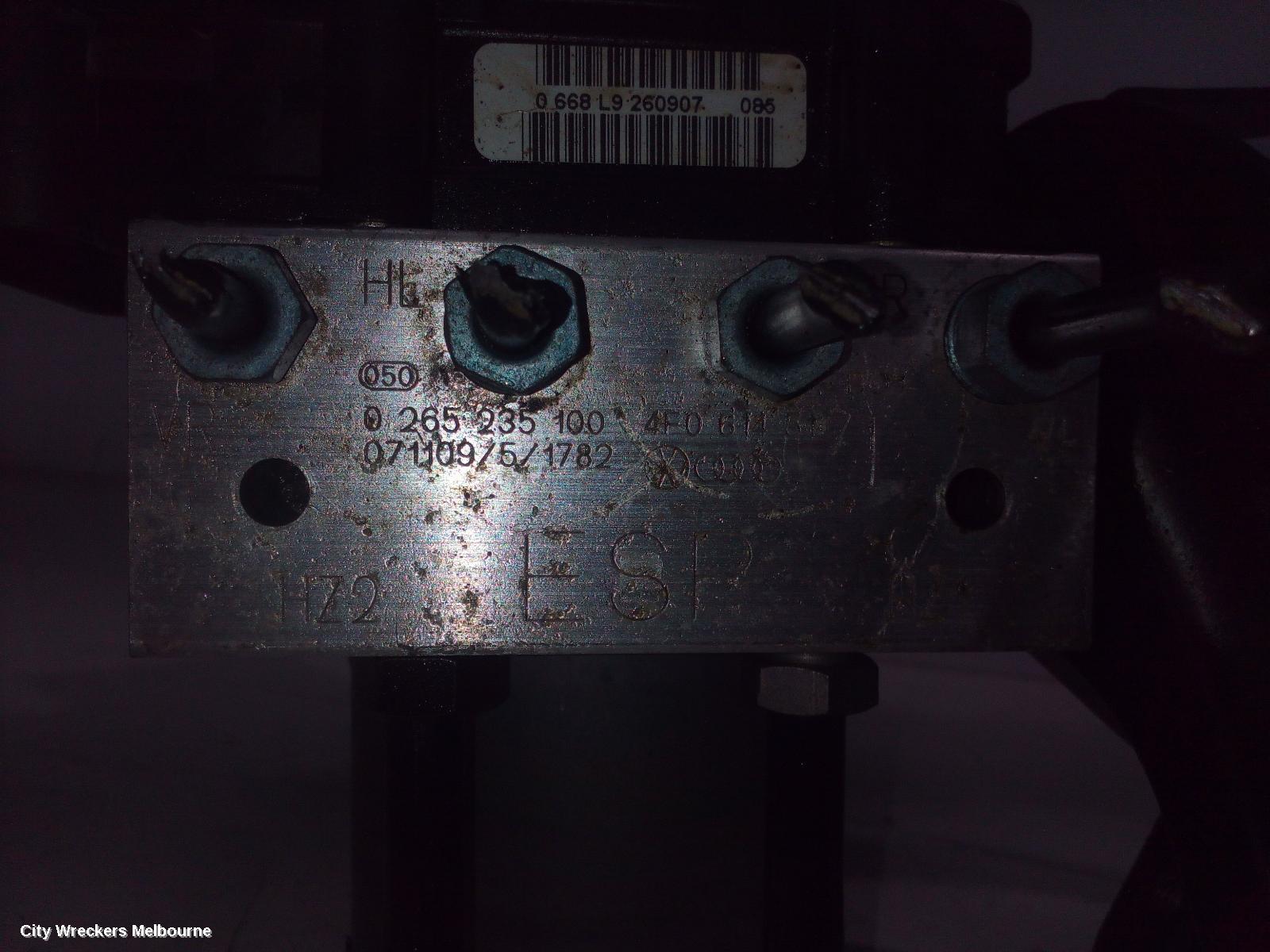 AUDI A6 ABS PUMP/MODULATOR, 4F/C6, P/N 4F0614517, 11/2004 - 07/2011