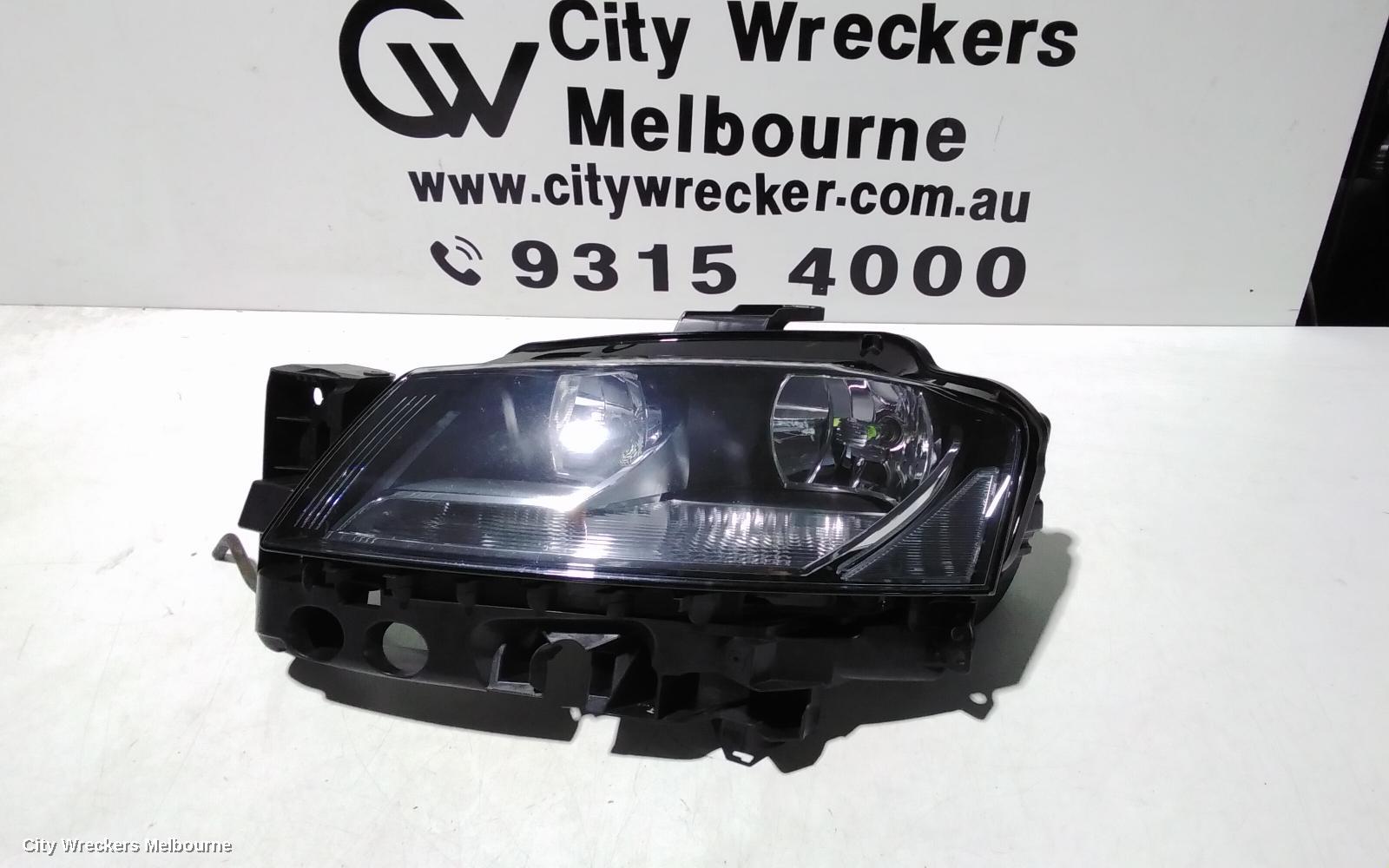AUDI A3 LEFT HEADLAMP, A3, 8P, HALOGEN TYPE, 07/2008 - 04/2013