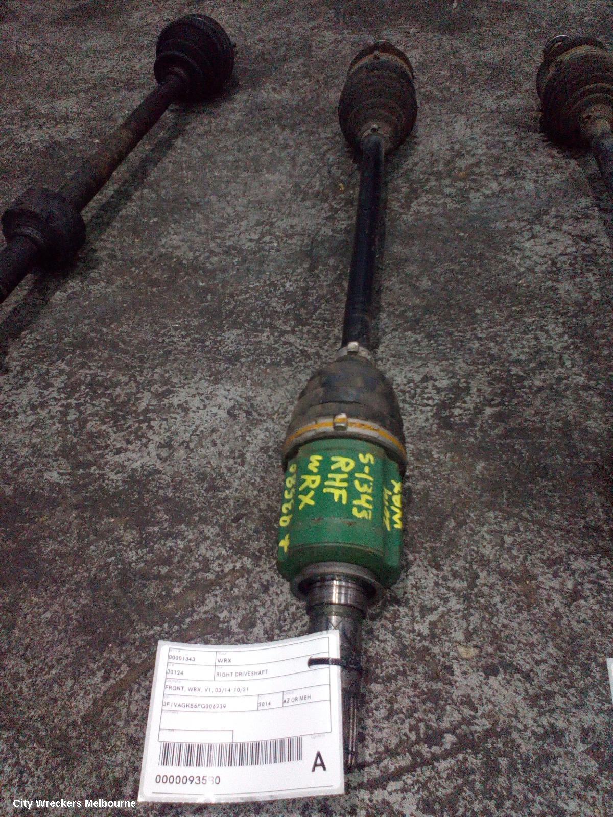 SUBARU WRX RIGHT DRIVESHAFT, FRONT, WRX, V1, 03/2014 - 10/2021