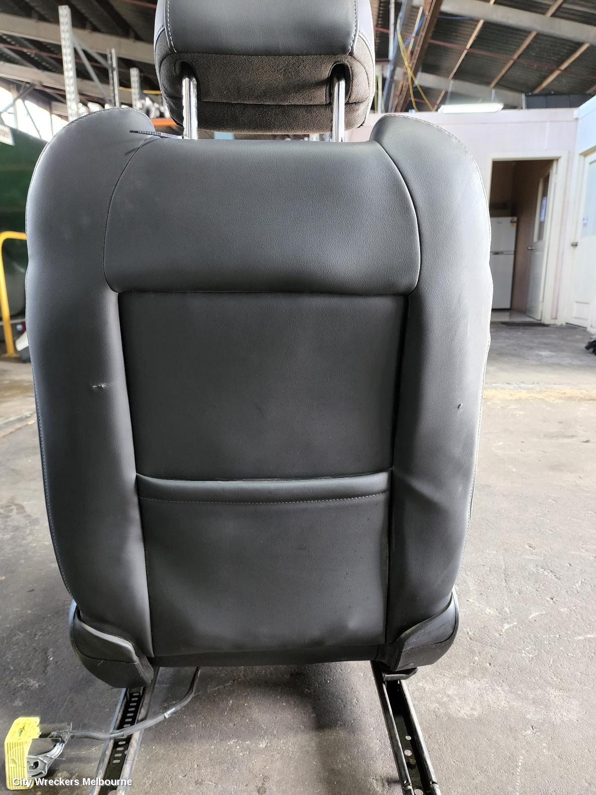 HOLDEN COMMODORE FRONT SEAT, LH FRONT, VF, SEDAN/WAGON, LEATHER (KENETIC SUEDE/SPORTEC), BLACK, SS/SV6, 05/2013 - 12/2017