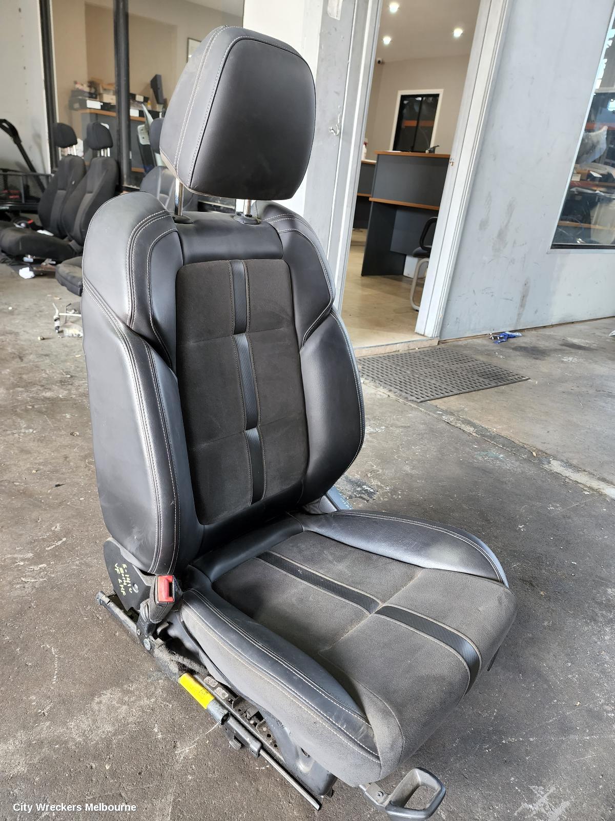 HOLDEN COMMODORE FRONT SEAT, LH FRONT, VF, SEDAN/WAGON, LEATHER (KENETIC SUEDE/SPORTEC), BLACK, SS/SV6, 05/2013 - 12/2017