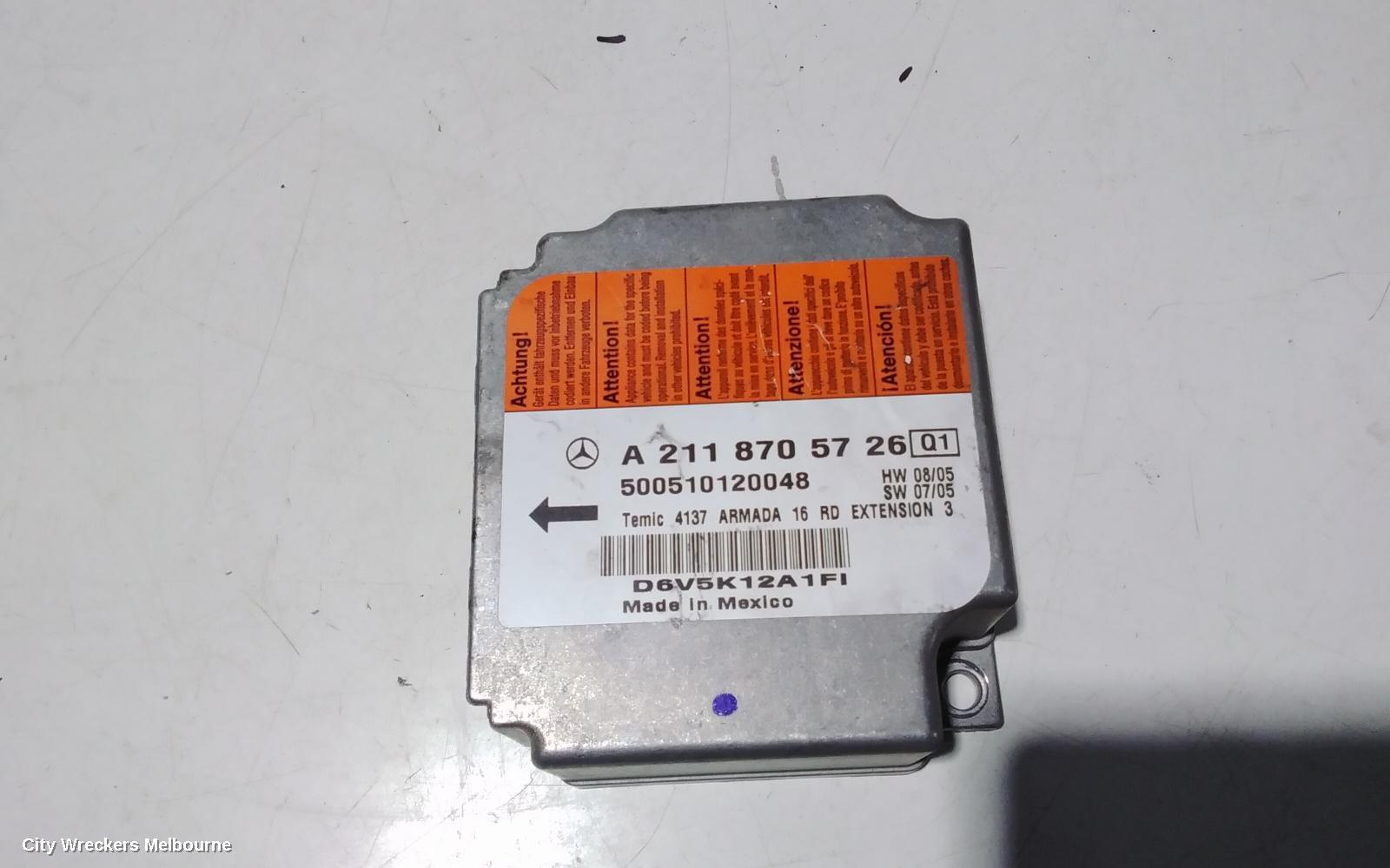 MERCEDES E CLASS AIRBAG MODULE/SENSOR, MODULE, W211/S211, BOSCH TYPE, 08/2002 - 12/2009