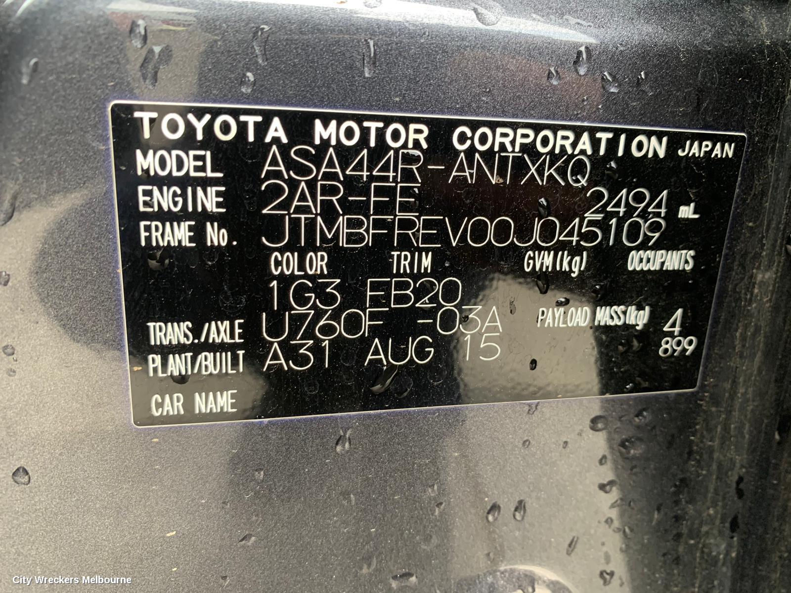 TOYOTA RAV4 ABS SENSOR, RH FRONT, XA40, 12/2012 - 11/2018