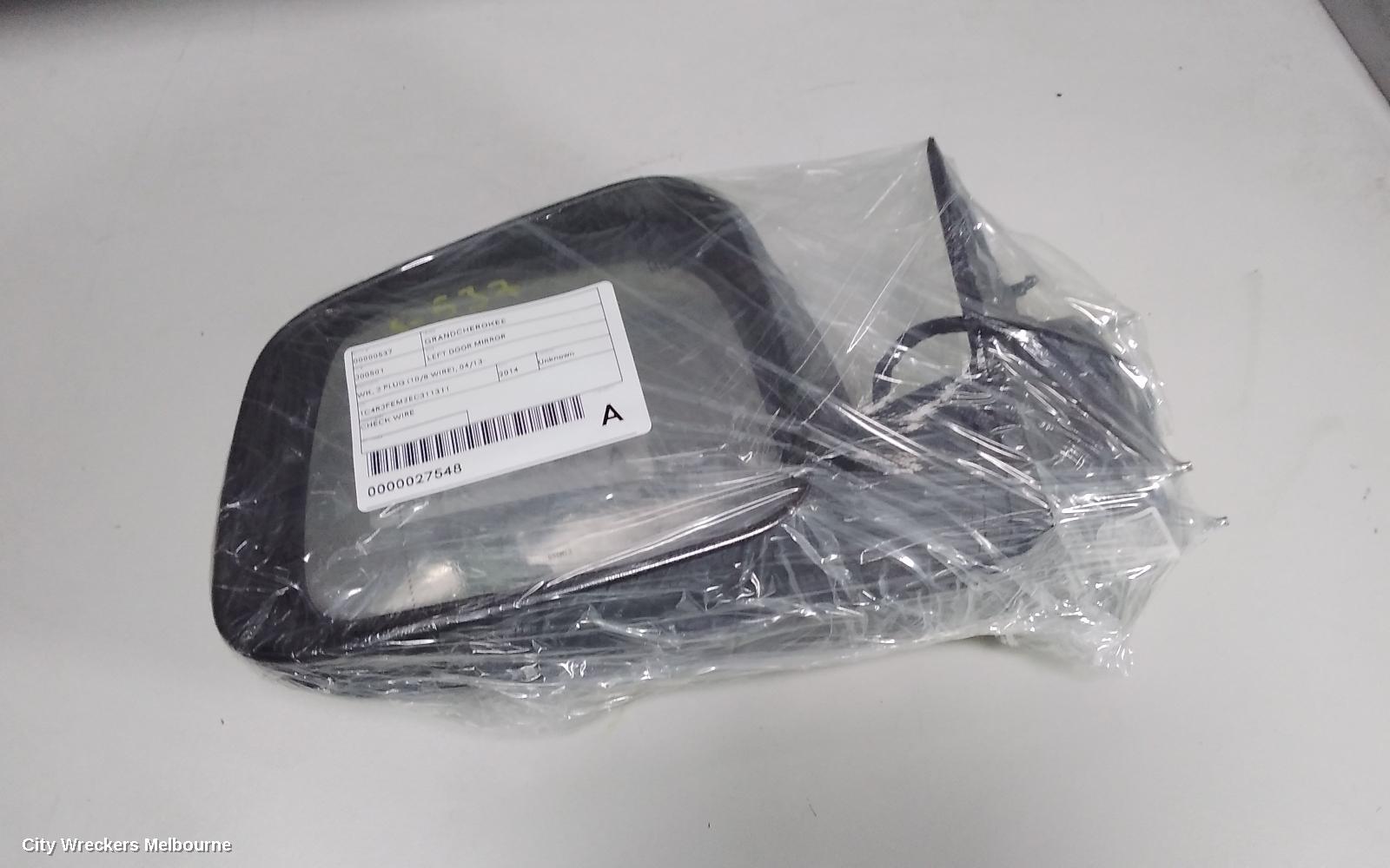 JEEP GRANDCHEROKEE LEFT DOOR MIRROR, AUTO DIM, MEMORY, NON BLIND SPOT, NON PUDDLE, COLOUR CODED, WK, 04/2013 - 12/2016