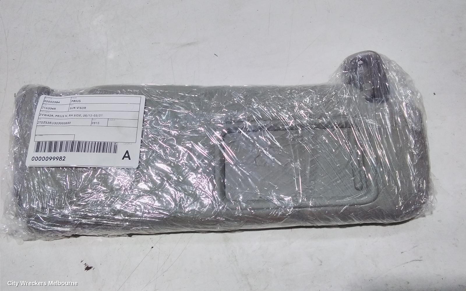 TOYOTA PRIUS SUNVISOR, ZVW40R, PRIUS V, RH SIDE, 05/2012 - 03/2021