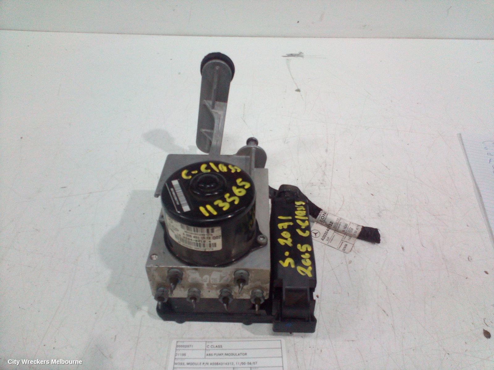MERCEDES C CLASS ABS PUMP/MODULATOR, W203, MODULE P/N A0054314312, 11/2000 - 06/2007