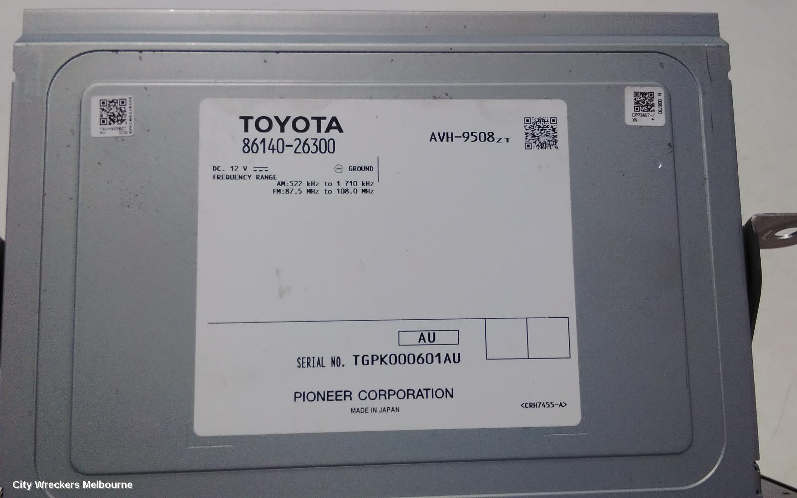 TOYOTA HIACE RADIO/CD/DVD/SAT/TV, HEAD UNIT, W/ DISPLAY UNIT, 8IN TOUCHSCREEN, 300 SERIES, 02/2019 - 10/2023