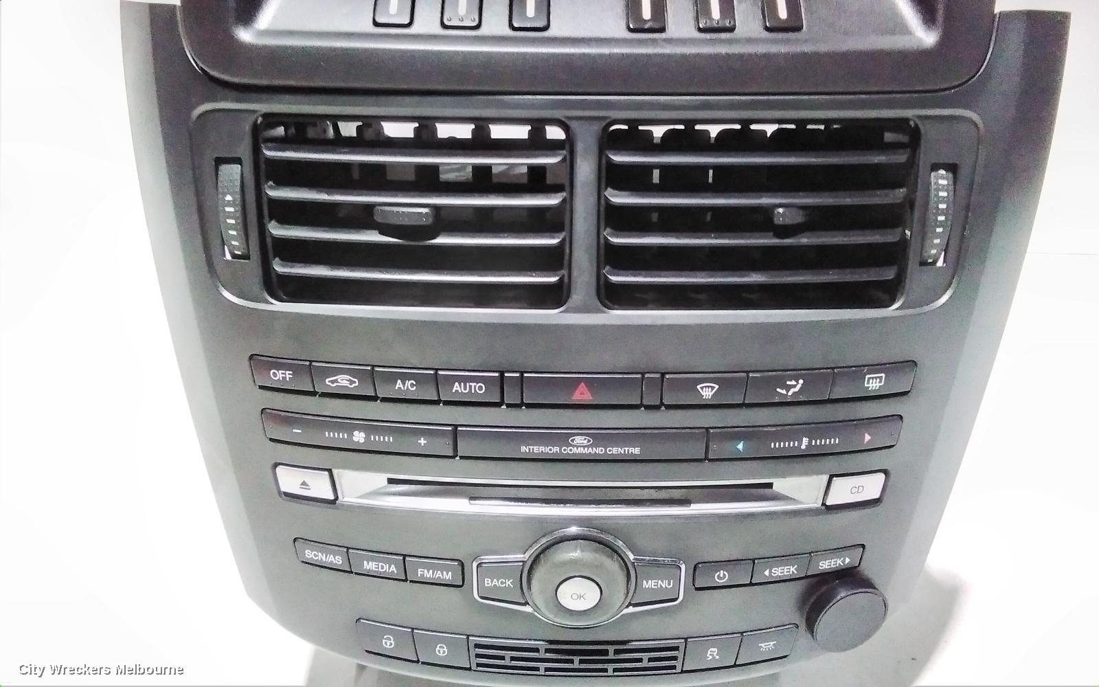 FORD TERRITORY RADIO/CD/DVD/SAT/TV, SZ MKI-MKII, CONTROL PANEL, STANDARD, BLACK FACE (SILVER BUTTON), 04/2011 - 12/2016