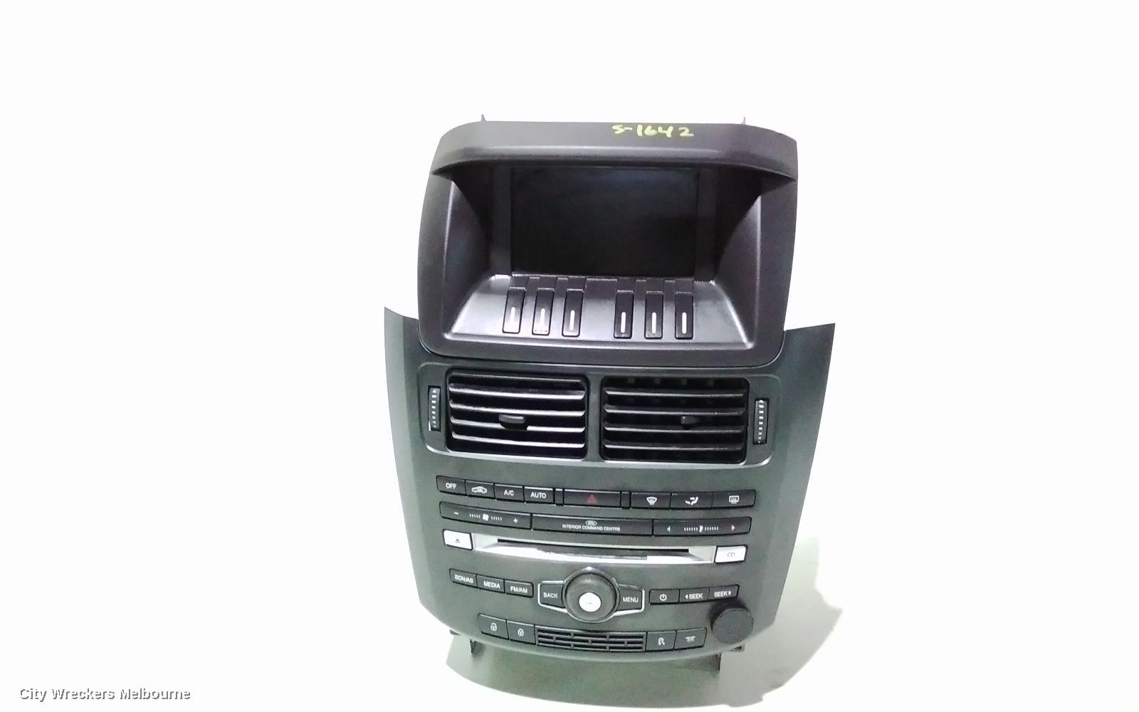 FORD TERRITORY RADIO/CD/DVD/SAT/TV, SZ MKI-MKII, CONTROL PANEL, STANDARD, BLACK FACE (SILVER BUTTON), 04/2011 - 12/2016