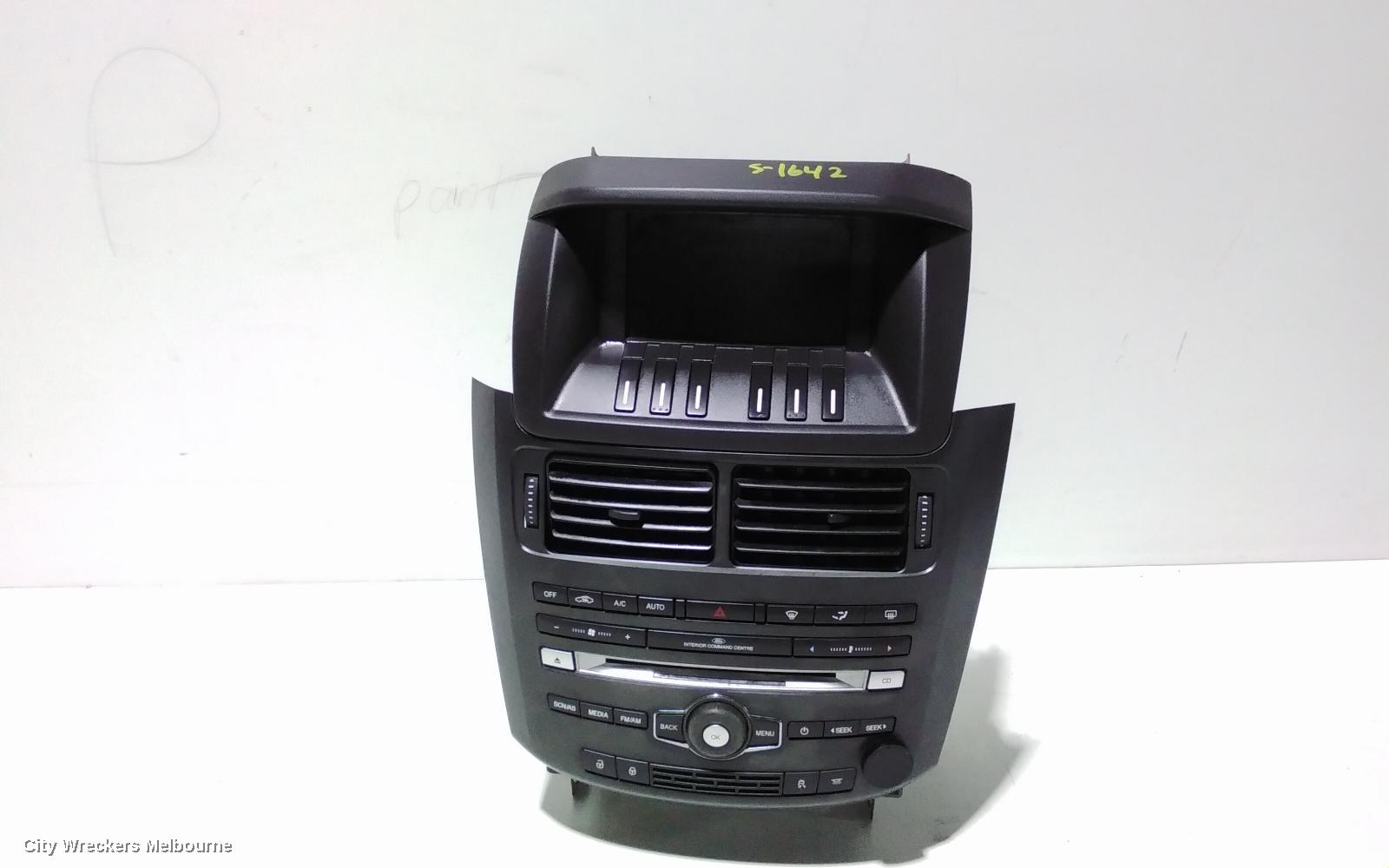 FORD TERRITORY RADIO/CD/DVD/SAT/TV, SZ MKI-MKII, CONTROL PANEL, STANDARD, BLACK FACE (SILVER BUTTON), 04/2011 - 12/2016