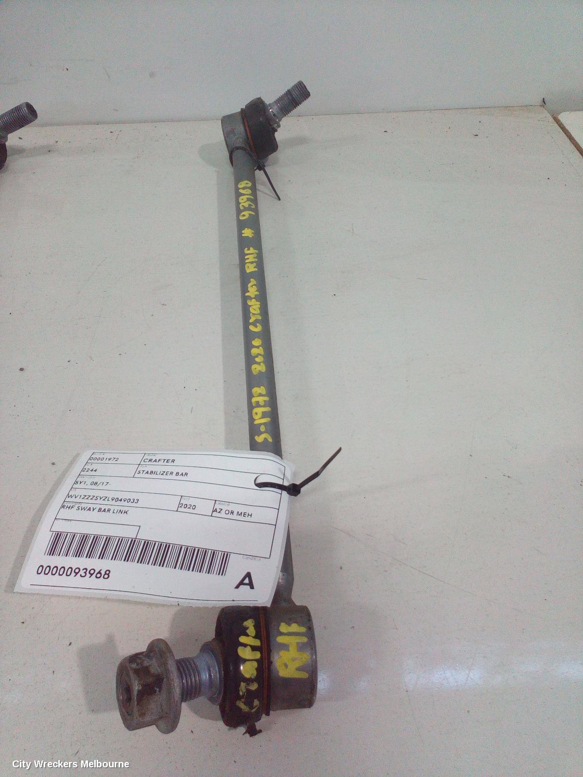 VOLKSWAGEN CRAFTER STABILISER BAR, SY1, 08/2017 ONWARDS