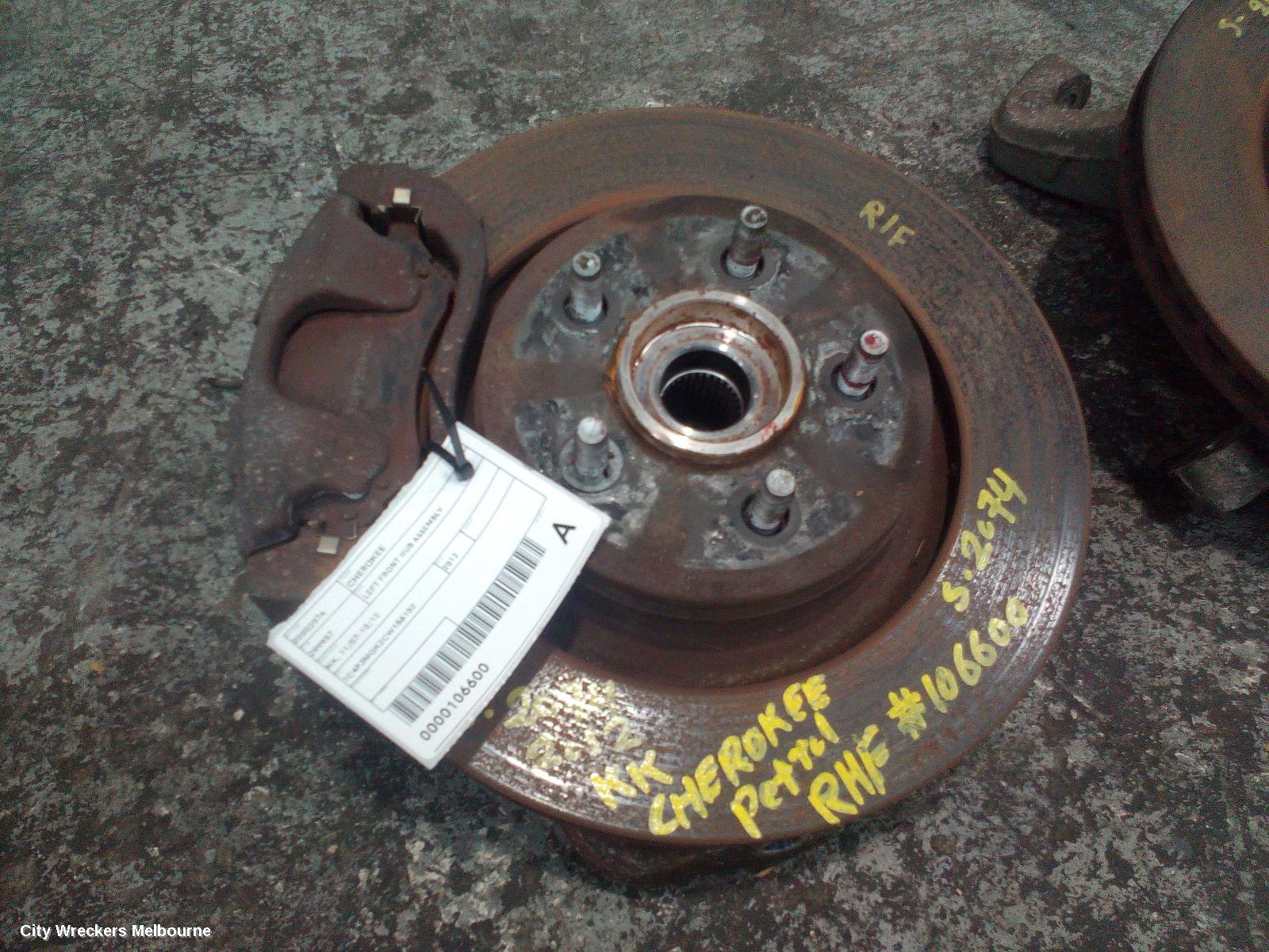 JEEP CHEROKEE LEFT FRONT HUB ASSEMBLY, KK, 11/2007 - 10/2012