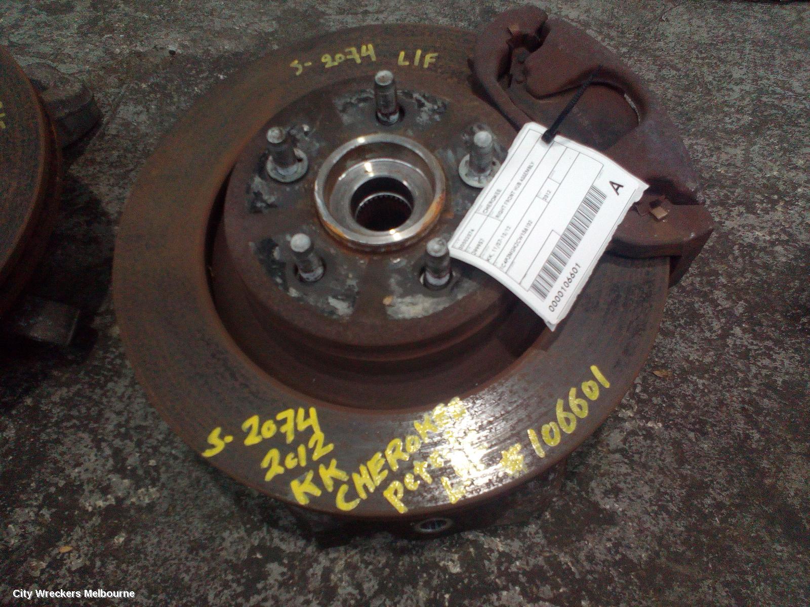 JEEP CHEROKEE RIGHT FRONT HUB ASSEMBLY, KK, 11/2007 - 10/2012